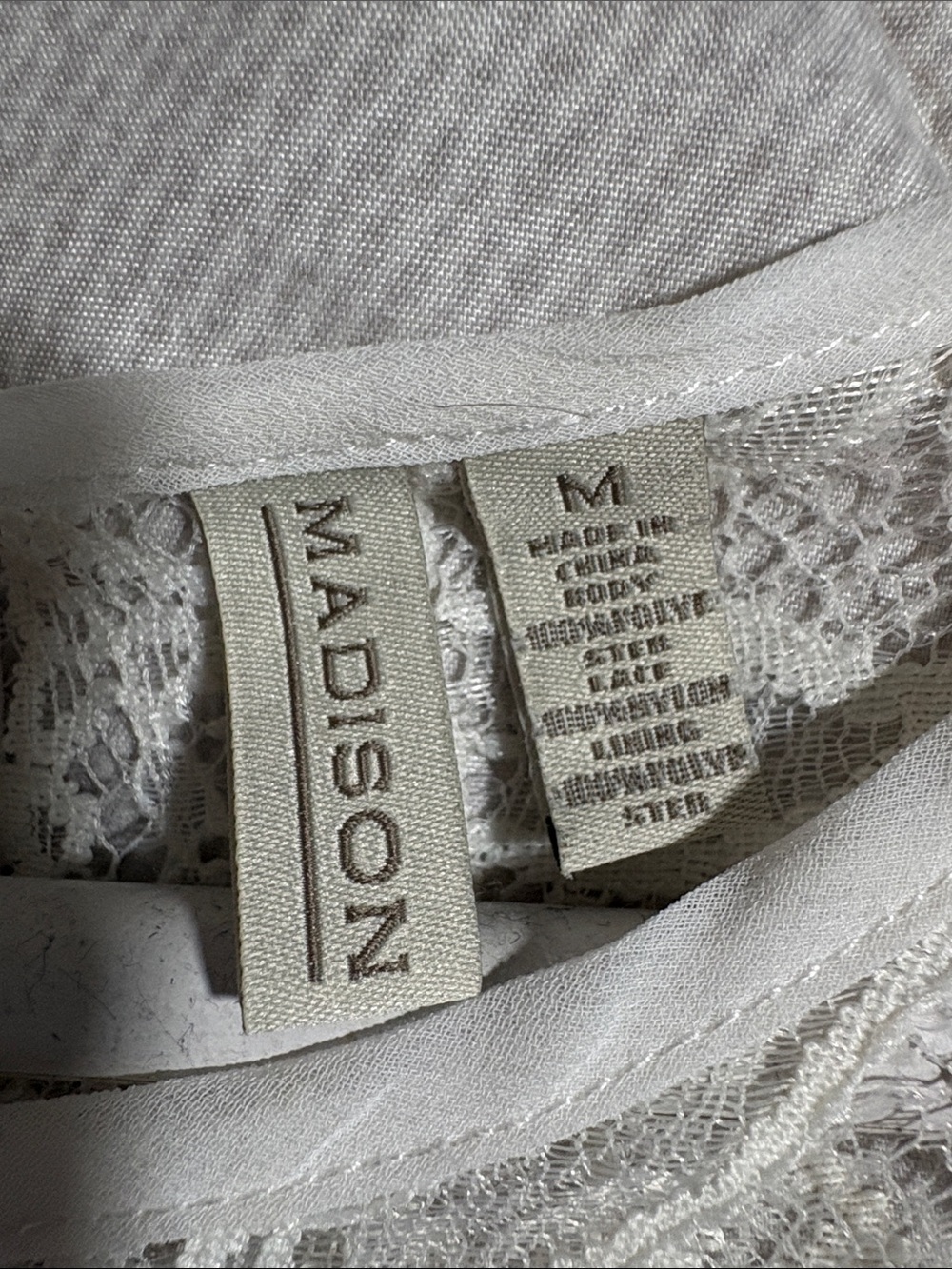 Madison Cream Lace Yoke Pleated Chiffon Top medium - Picture 4 of 4